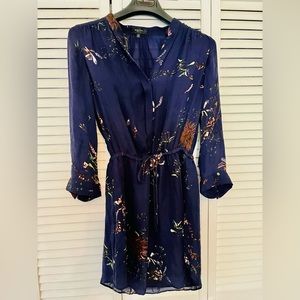 Babaton 100% silk navy dress